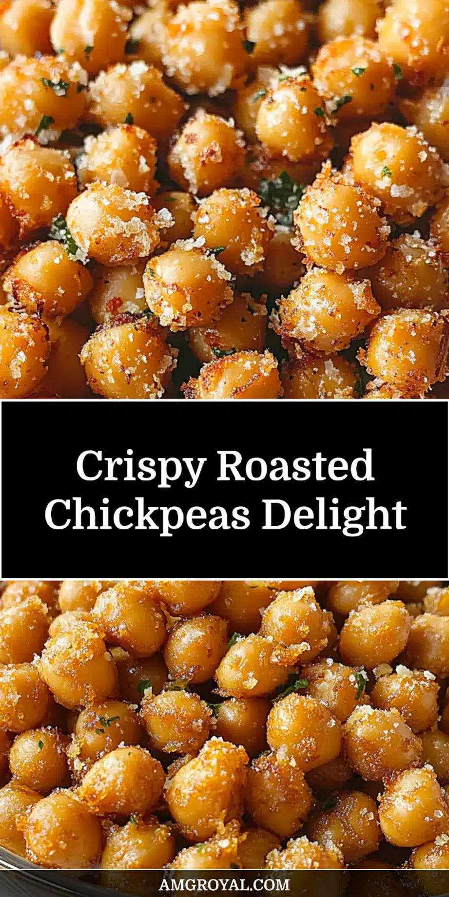 CRISPY ROASTED CHICKPEAS centered hero view, clean and uncluttered_pin