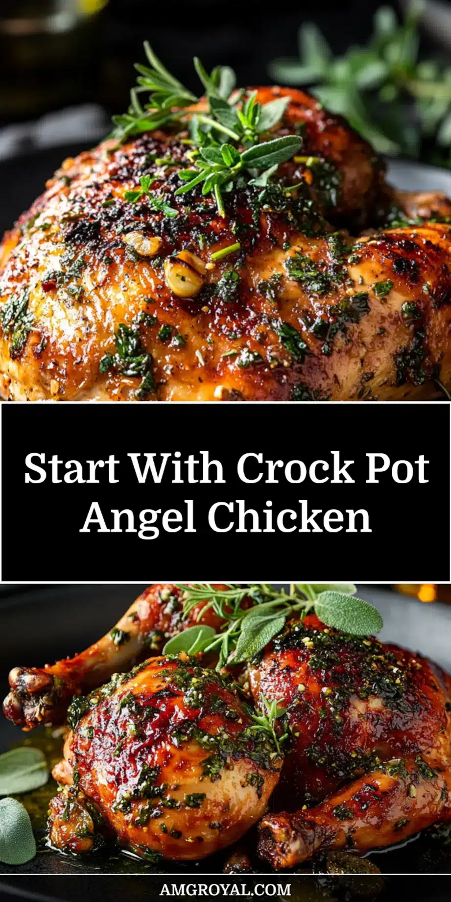 Crock Pot Angel Chicken: Easy and Delicious Recipes 7 CROCK POT ANGEL CHICKEN centered hero view, clean and uncluttered_pin