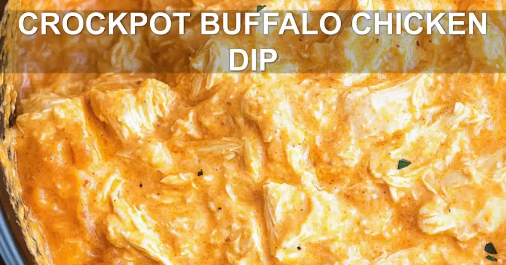 CROCKPOT BUFFALO CHICKEN DIP centered hero view, clean and uncluttered