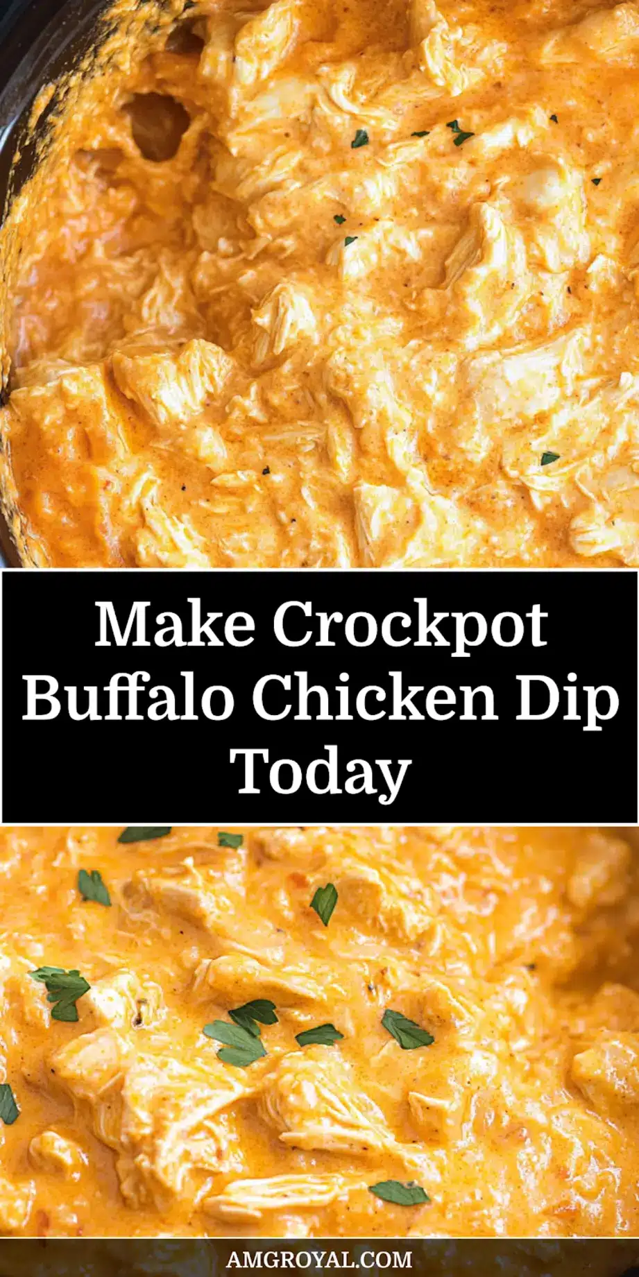 CROCKPOT BUFFALO CHICKEN DIP centered hero view, clean and uncluttered_pin