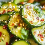 EASY ASIAN CUCUMBER SALAD centered hero view, clean and uncluttered