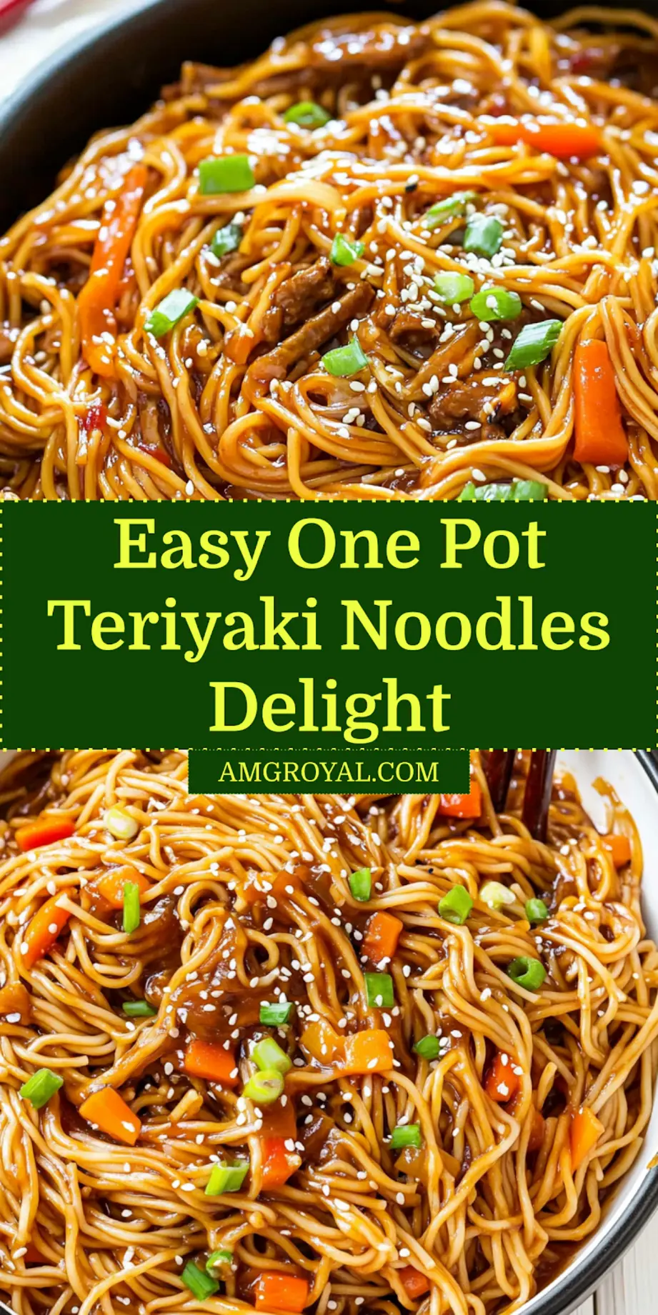 Easy One Pot Teriyaki Noodles Recipe for Quick Dinners 7 Close-up of EASY ONE POT TERIYAKI NOODLES RECIPE serving in a bowl