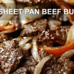 EASY SHEET PAN BEEF BULGOGI centered hero view, clean and uncluttered