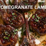 FANCY POMEGRANATE LAMB CHOPS centered hero view, clean and uncluttered