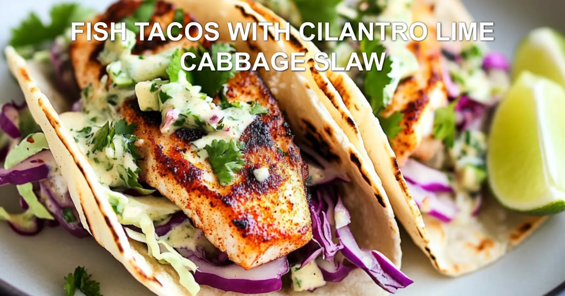 Fish Tacos with Cilantro Lime Cabbage Slaw Recipe