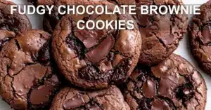 Fudgy Chocolate Brownie Cookies Ultimate Cozy Dessert FUDGY CHOCOLATE BROWNIE COOKIES centered hero view, clean and uncluttered
