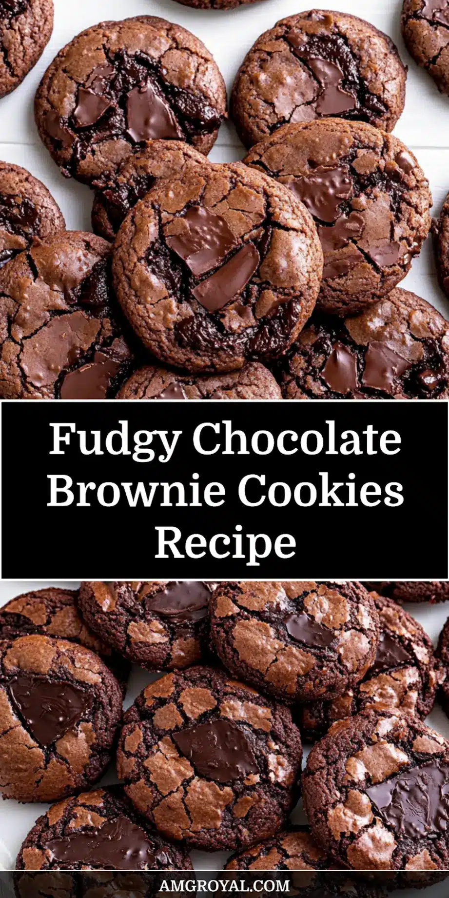 Delicious Fudgy Chocolate Brownie Cookies with perfect crinkled tops