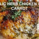 GARLIC HERB CHICKEN WITH CARROT centered hero view, clean and uncluttered
