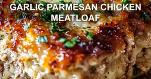 Garlic Parmesan Chicken Meatloaf: Simple and Delicious Recipe GARLIC PARMESAN CHICKEN MEATLOAF centered hero view, clean and uncluttered