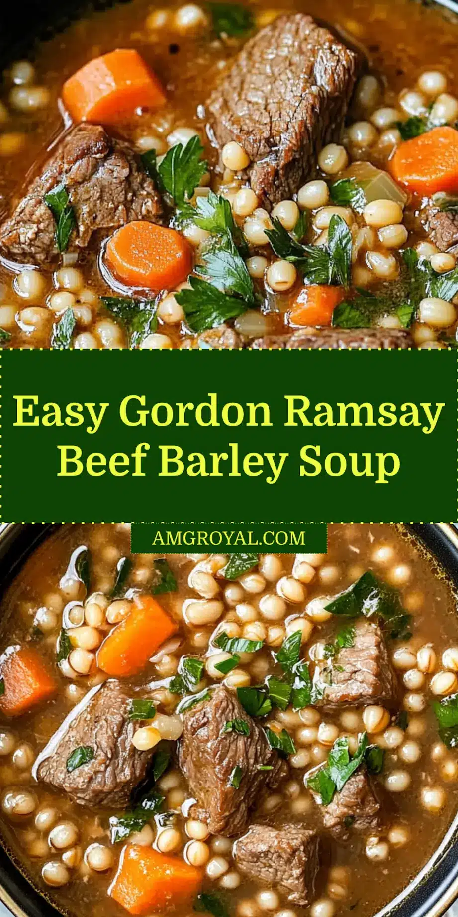 Gordon Ramsay Beef Barley Soup A Delicious Comfort Food 7 Gordon Ramsay Beef Barley Soup served in a clean bowl, showcasing tender beef and creamy barley