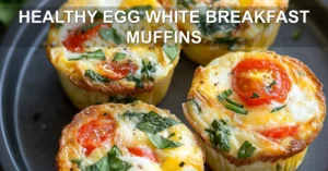 Healthy Egg White Breakfast Muffins You Will Love HEALTHY EGG WHITE BREAKFAST MUFFINS centered hero view, clean and uncluttered