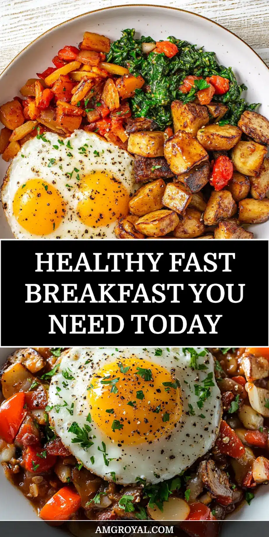 HEALTHY FAST BREAKFAST centered hero view, clean and uncluttered_pin