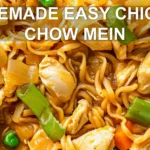 HOMEMADE EASY CHICKEN CHOW MEIN centered hero view, clean and uncluttered