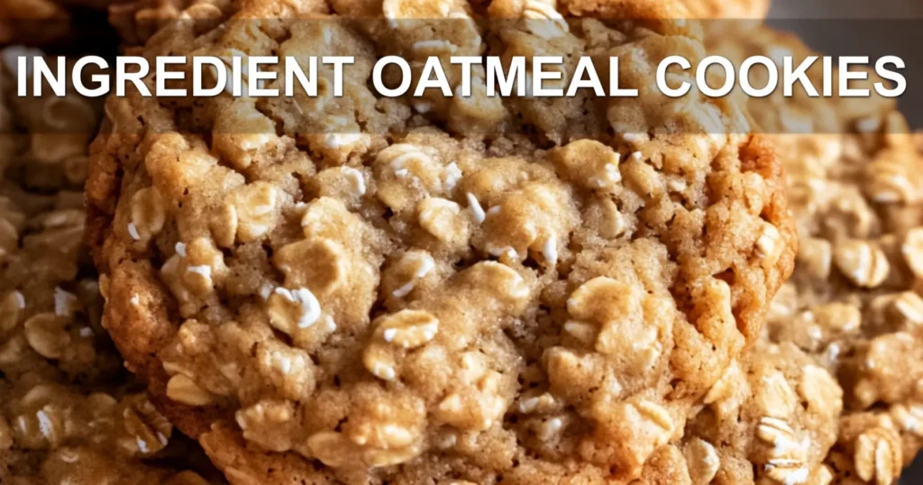 INGREDIENT OATMEAL COOKIES centered hero view, clean and uncluttered
