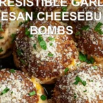 IRRESISTIBLE GARLIC PARMESAN CHEESEBURGER BOMBS centered hero view, clean and uncluttered