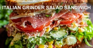 ITALIAN GRINDER SALAD SANDWICH centered hero view, clean and uncluttered