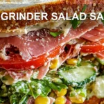 ITALIAN GRINDER SALAD SANDWICH centered hero view, clean and uncluttered