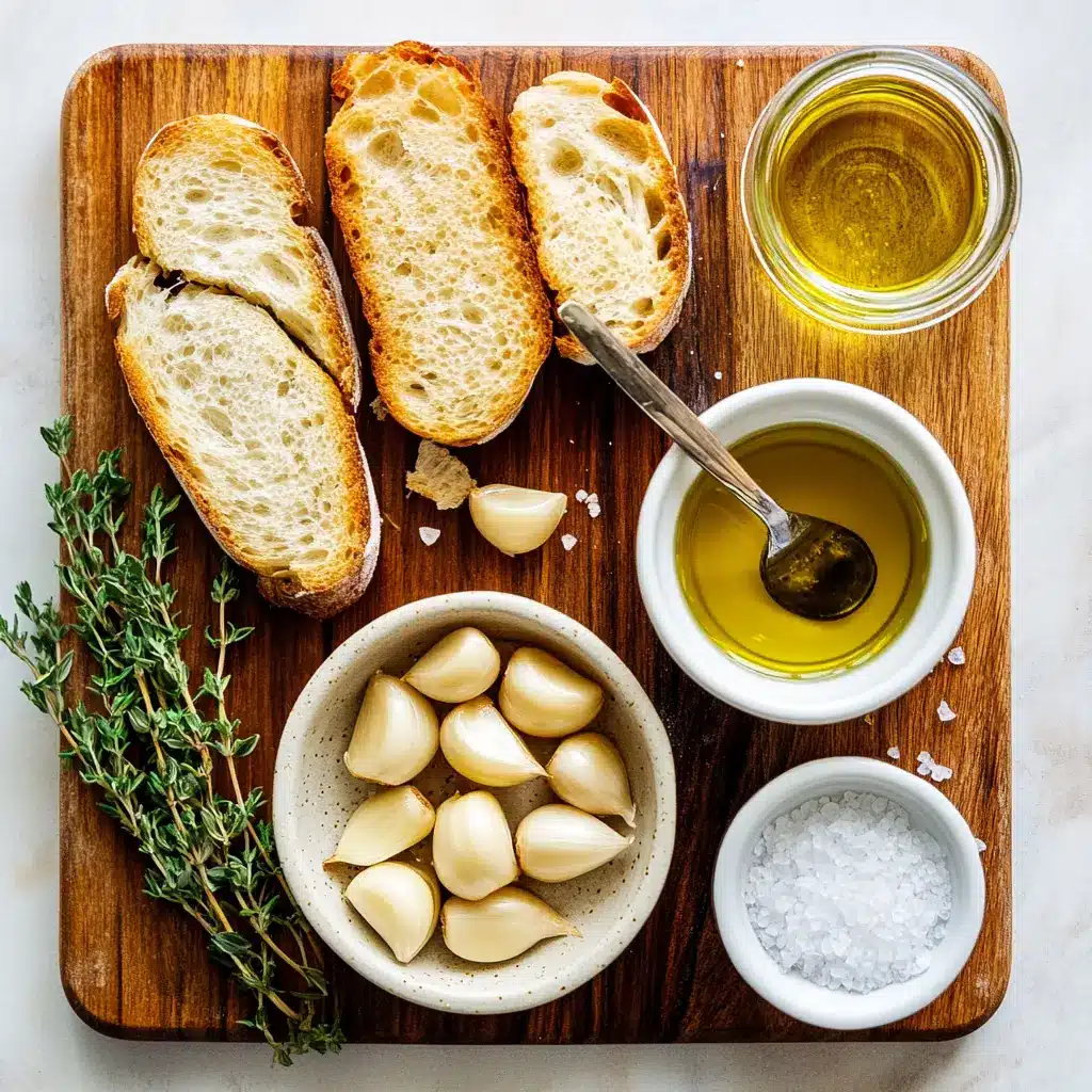 Peeled garlic cloves and olive oil in a ramekin, ready for air fryer confit