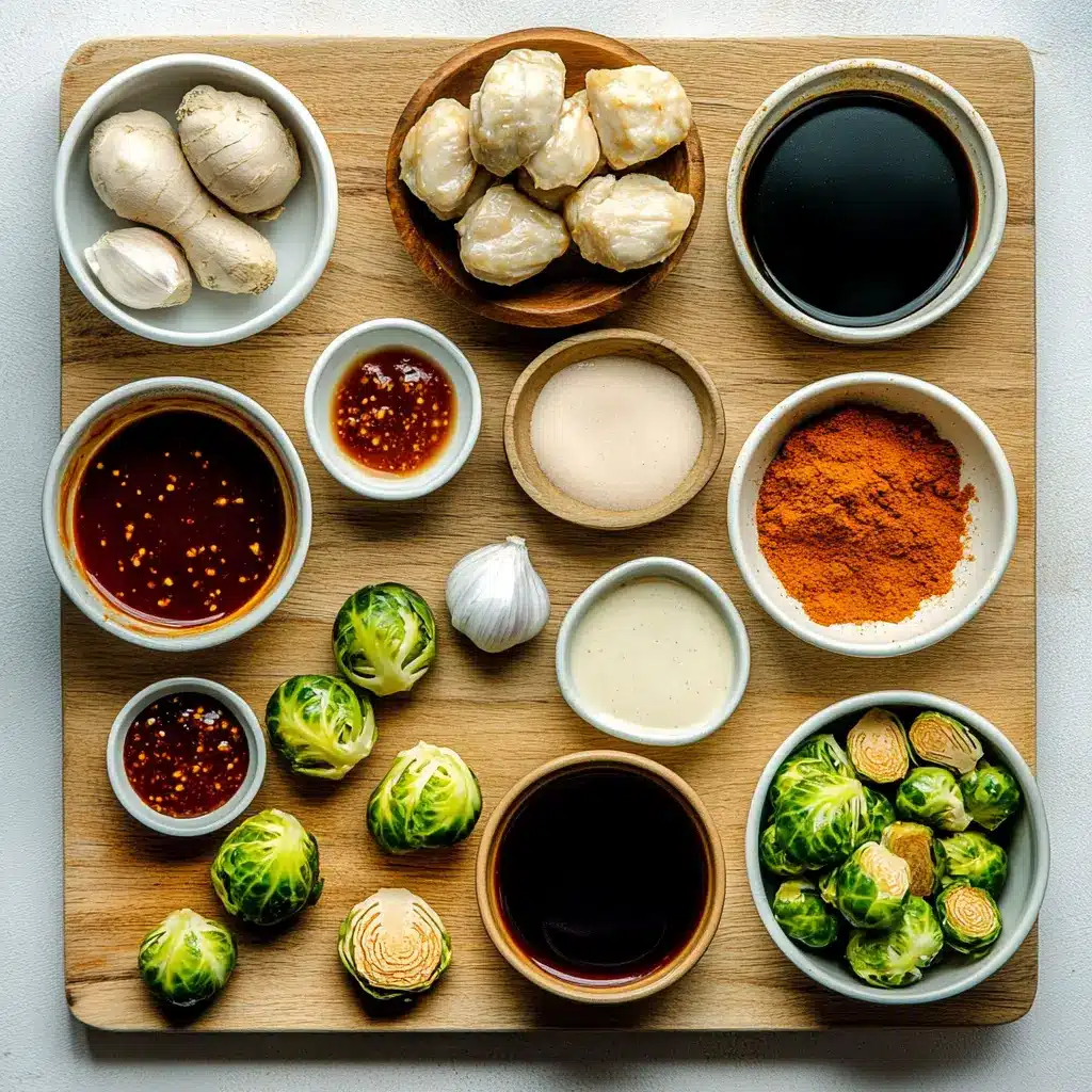 Air Fryer Sweet Chili Chicken and Brussels Recipe 6 AIR FRYER SWEET CHILI CHICKEN AND BRUSSELS centered hero view, clean and uncluttered