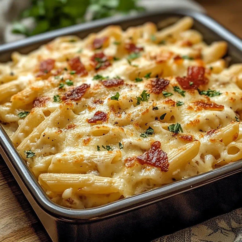 Ingredients for Baked Crack Chicken Penne displayed neatly
