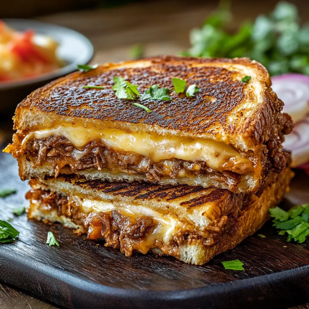 Ingredients for Birria Grilled Cheese neatly arranged on a clean surface