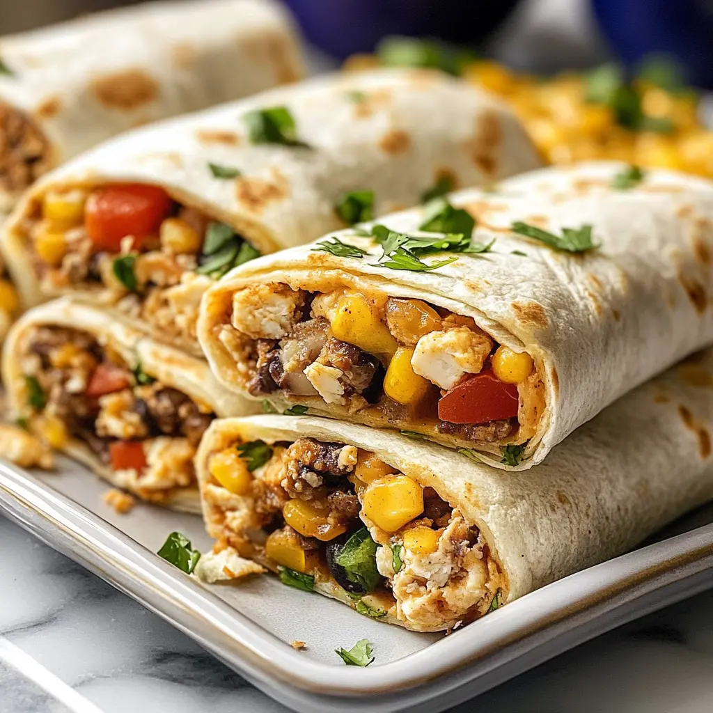 Ingredients for breakfast burrito meal prep displayed neatly