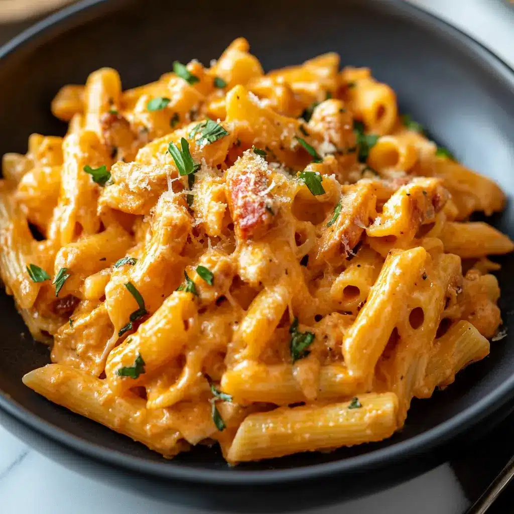 Ingredients for Buffalo Chicken Pasta laid out neatly