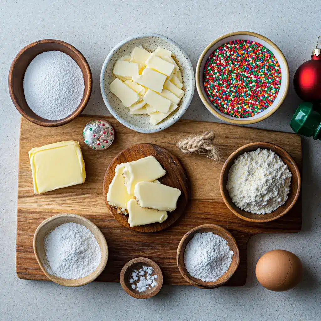 Christmas Gooey Butter Cookies Recipe Youll Love 6 A close-up of festive Christmas Gooey Butter Cookies, beautifully arranged and dusted with powdered sugar.