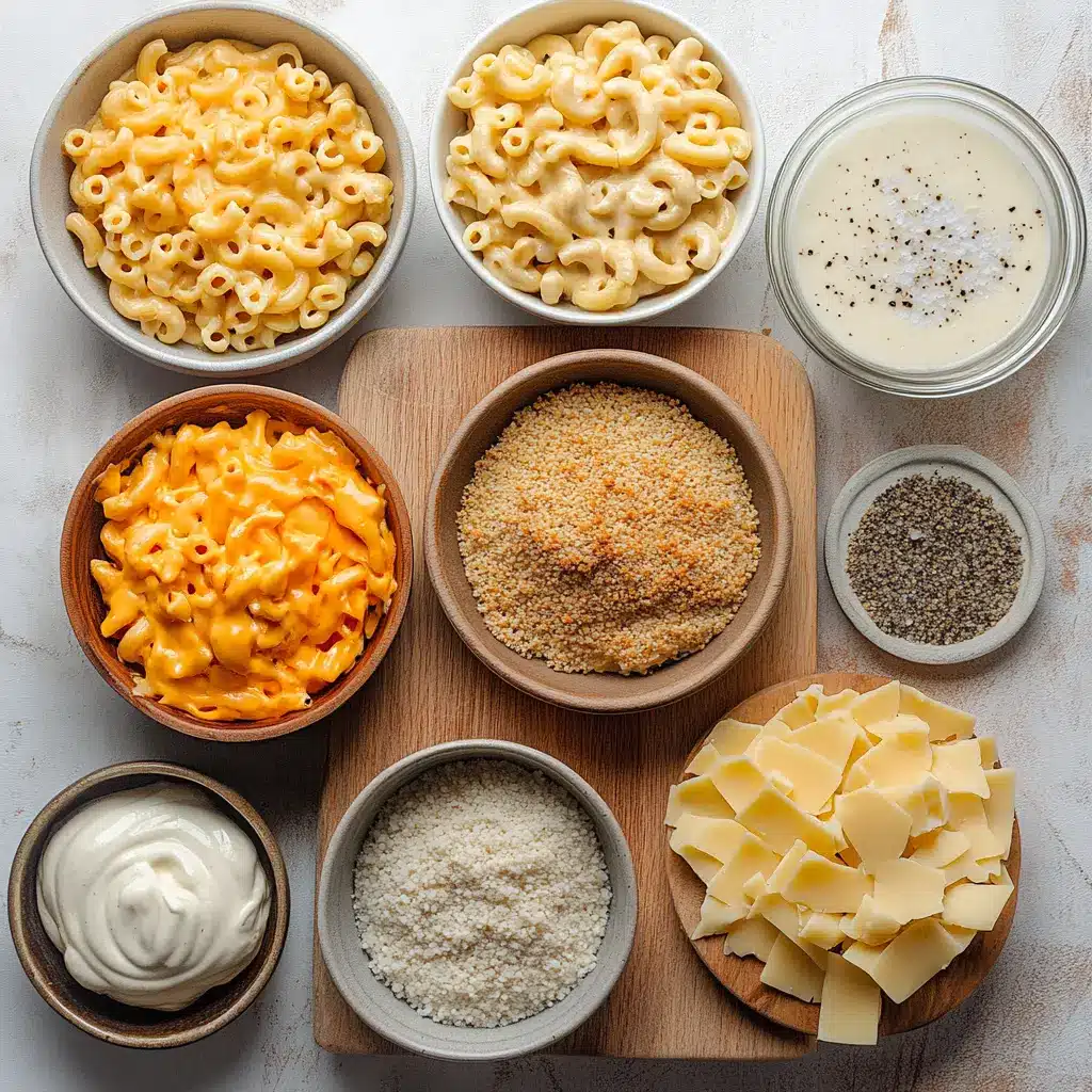 Creamy Baked Mac and Cheese Recipe: Ultimate Delight 6 Ingredients for creamy baked mac and cheese recipe displayed neatly on a countertop
