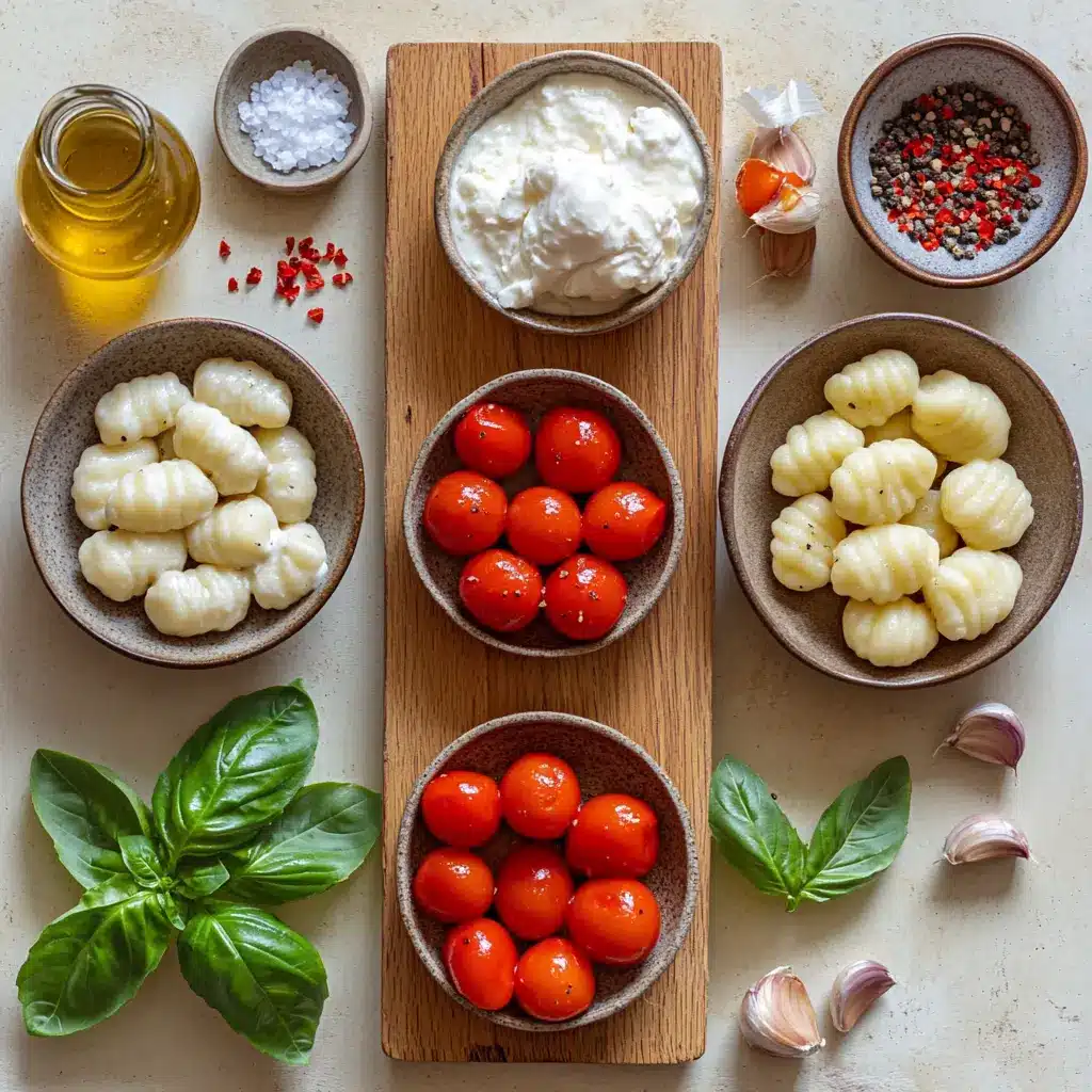 Creamy Tomato Gnocchi with Burrata: Irresistibly Easy Recipe 6 CREAMY TOMATO GNOCCHI WITH BURRATA centered hero view, clean and uncluttered