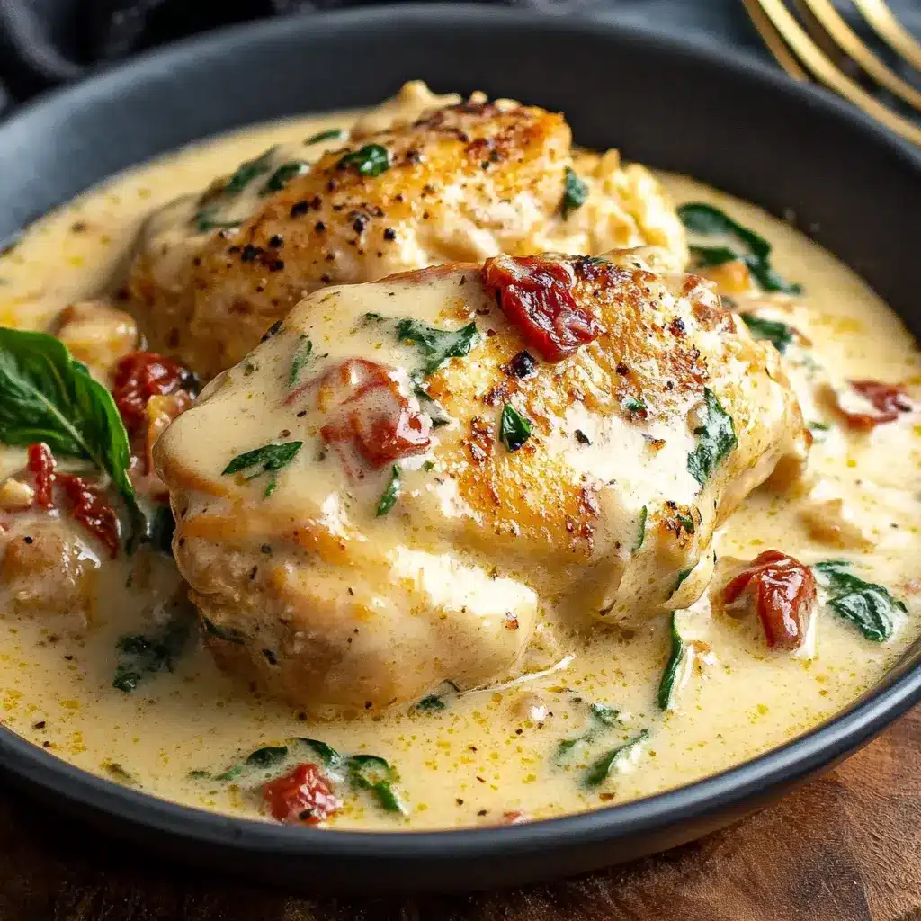 Ingredients for Creamy Tuscan Garlic Chicken displayed neatly