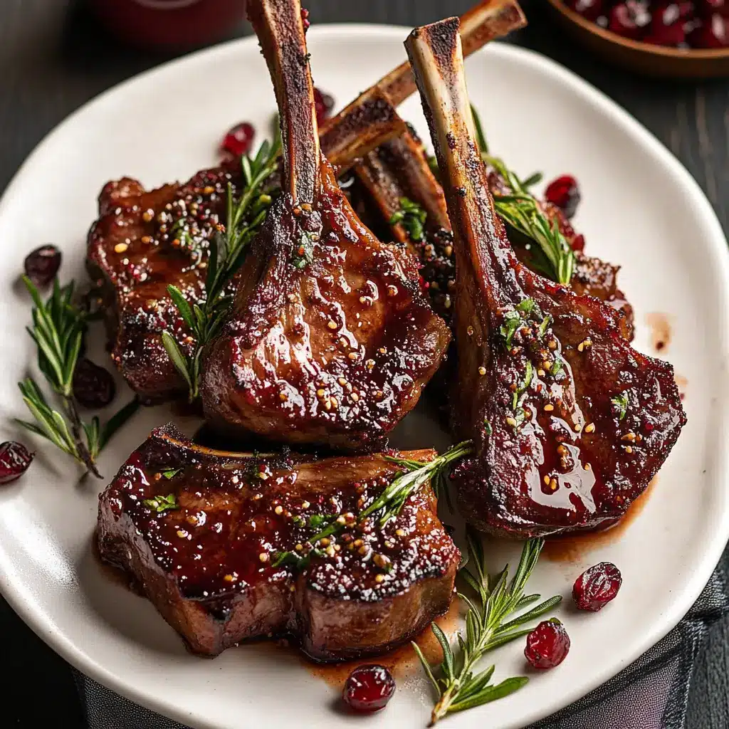 Fancy Pomegranate Lamb Chops centered hero view, clean and uncluttered