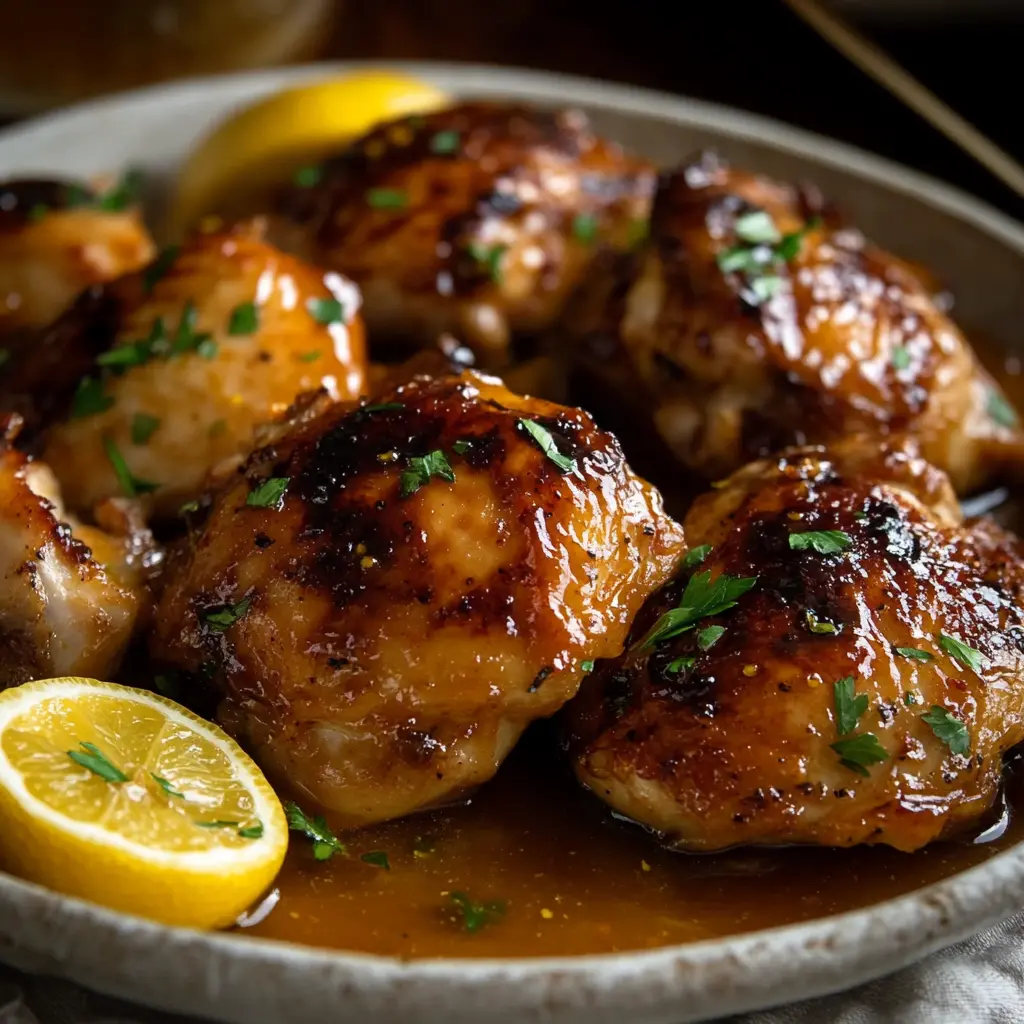 Ingredients for honey lemon pepper chicken thighs laid out cleanly