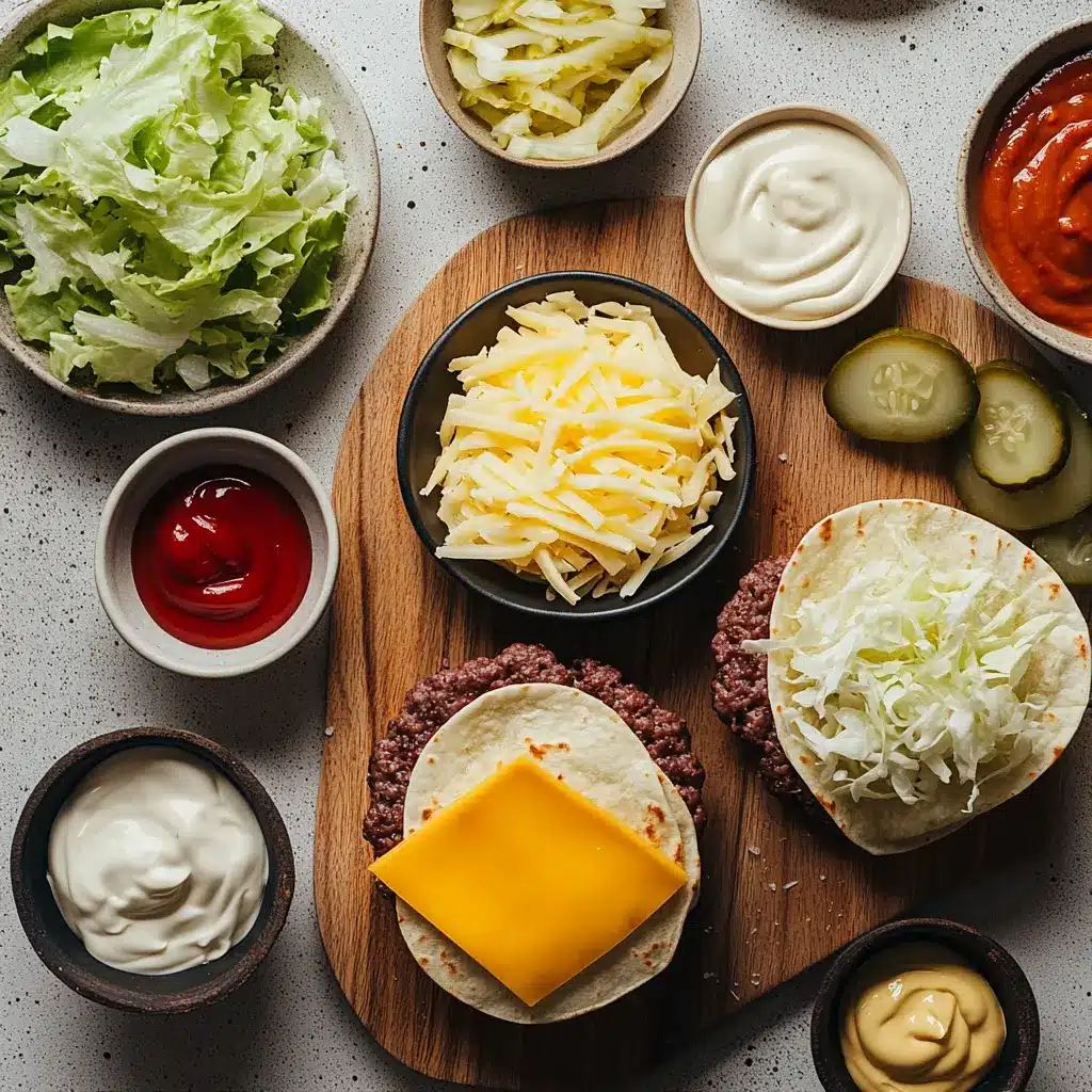 KETO BIG MAC SMASH BURGERS centered hero view, clean and uncluttered