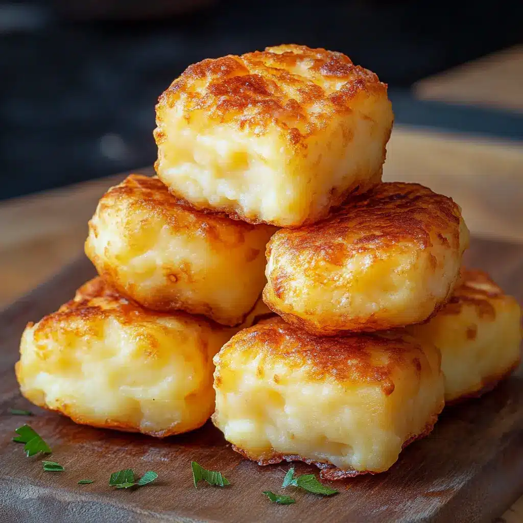 Leftover mashed potato cheese puffs with ingredients, clean and uncluttered