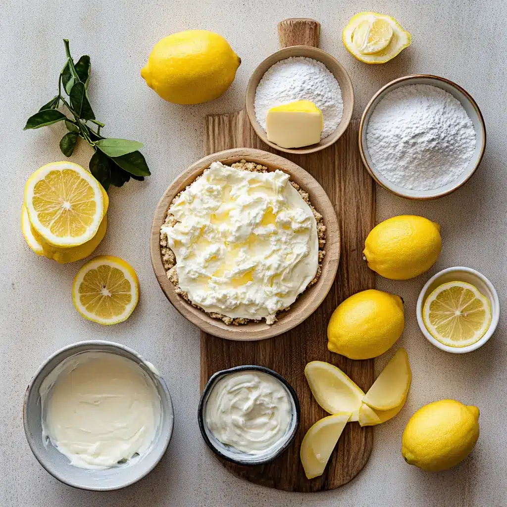 No-Bake Lemon Cheesecake: Quick Fun Delicious Desserts 6 NO BAKE LEMON CHEESECAKE centered hero view, clean and uncluttered