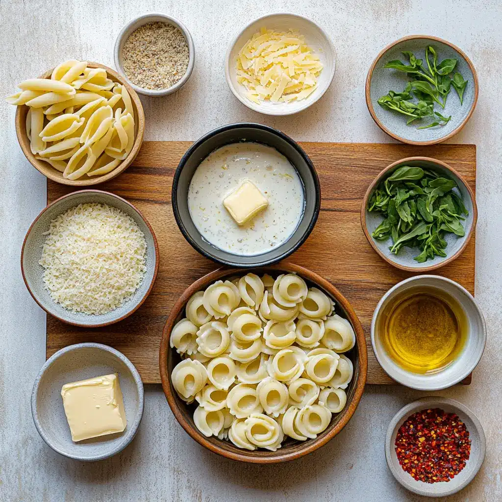 ONE-PAN BUTTER PARMESAN PASTA centered hero view, clean and uncluttered