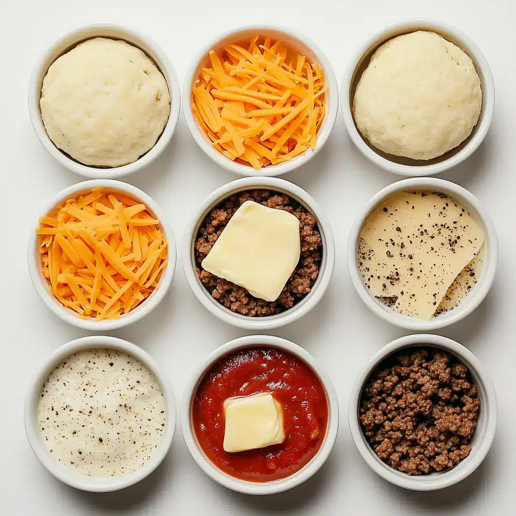 Parmesan Cheeseburger Bombs - Irresistibly Delicious Appetizer 6 PARMESAN CHEESEBURGER BOMBS centered hero view, clean and uncluttered