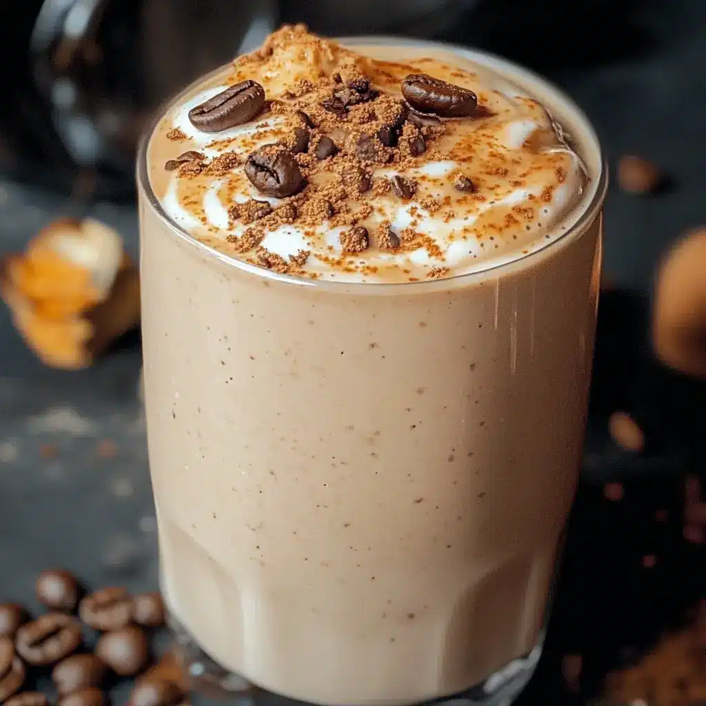 Ingredients for Protein Coffee Smoothie, neatly arranged and clean