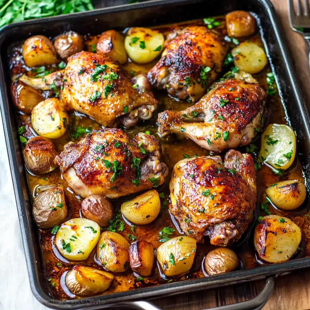 Sheet Pan Honey Garlic Chicken ingredients arranged neatly on a clean surface