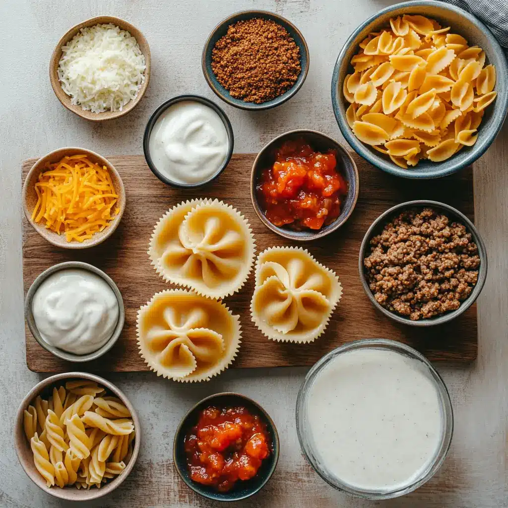 Taco Pasta Casserole Delightful Easy Recipe 6 TACO PASTA CASSEROLE centered hero view, clean and uncluttered