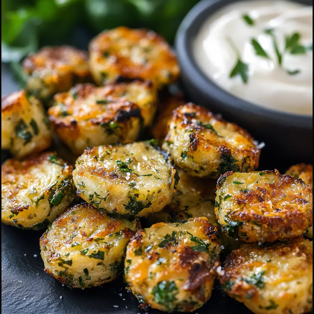 Close-up of ingredients for zucchini garlic bites on a clean surface