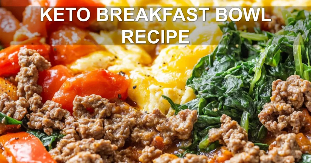 KETO BREAKFAST BOWL RECIPE centered hero view, clean and uncluttered