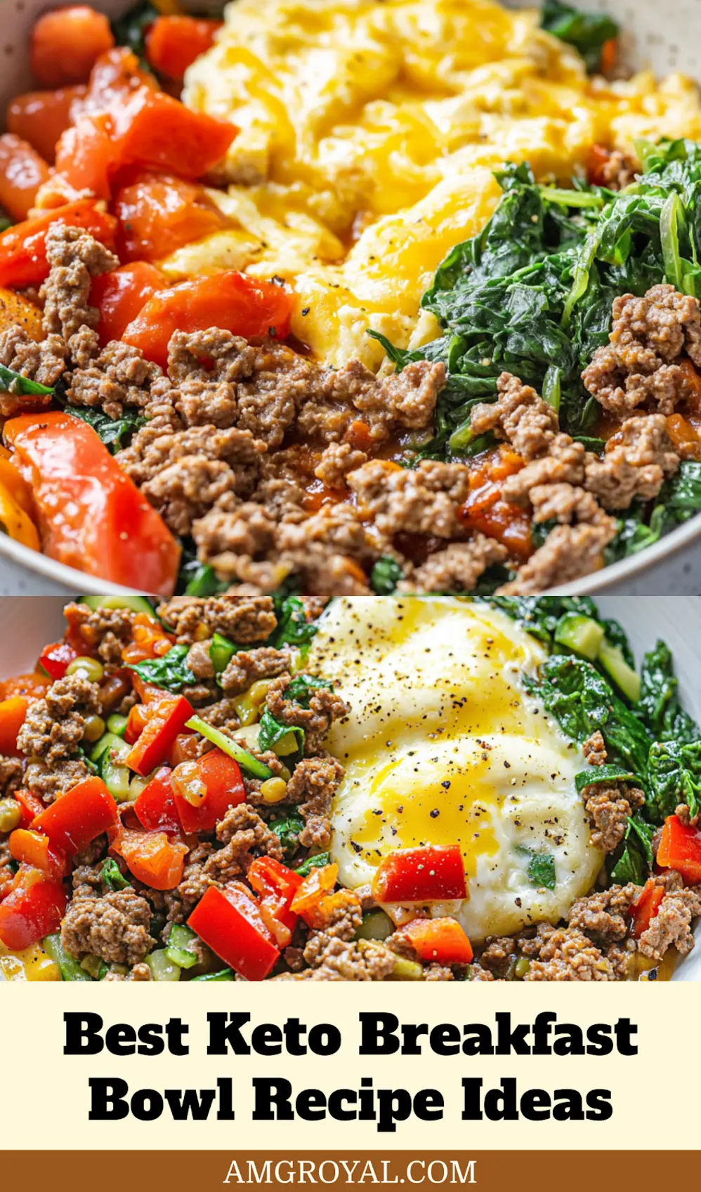 KETO BREAKFAST BOWL RECIPE centered hero view, clean and uncluttered_pin