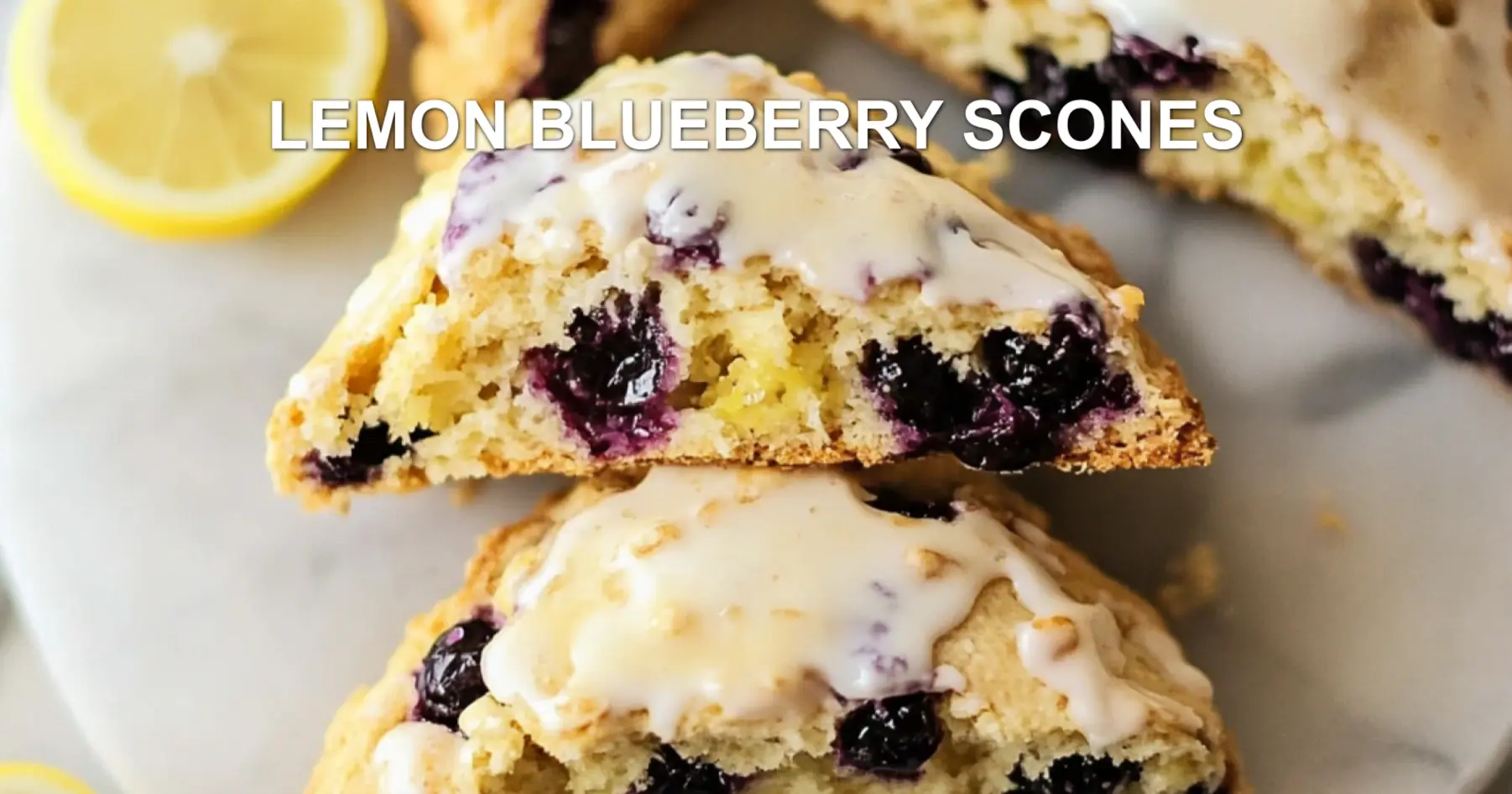 LEMON BLUEBERRY SCONES centered hero view, clean and uncluttered