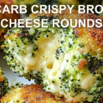 LOW CARB CRISPY BROCCOLI CHEESE ROUNDS centered hero view, clean and uncluttered