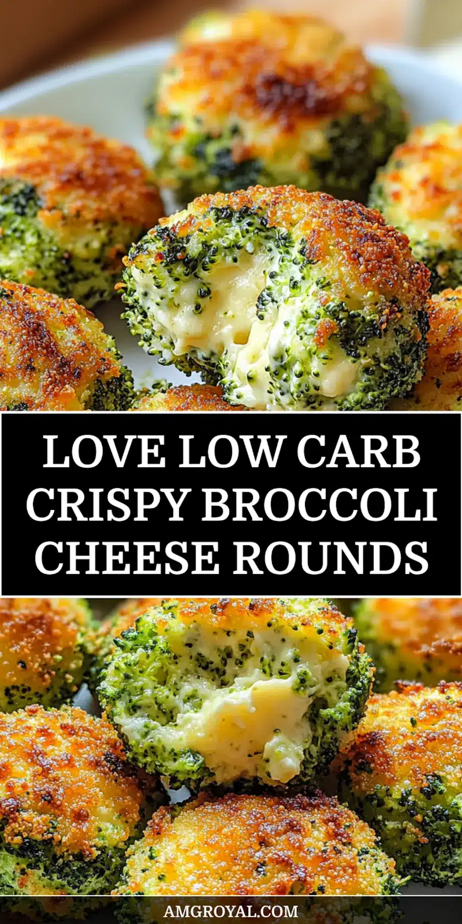 Crispy Low-Carb Broccoli Cheese Rounds, beautifully golden and ready to serve.