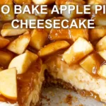 NO BAKE APPLE PIE CHEESECAKE centered hero view, clean and uncluttered