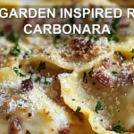 OLIVE GARDEN INSPIRED RAVIOLI CARBONARA centered hero view, clean and uncluttered