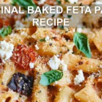 ORIGINAL BAKED FETA PASTA RECIPE centered hero view, clean and uncluttered